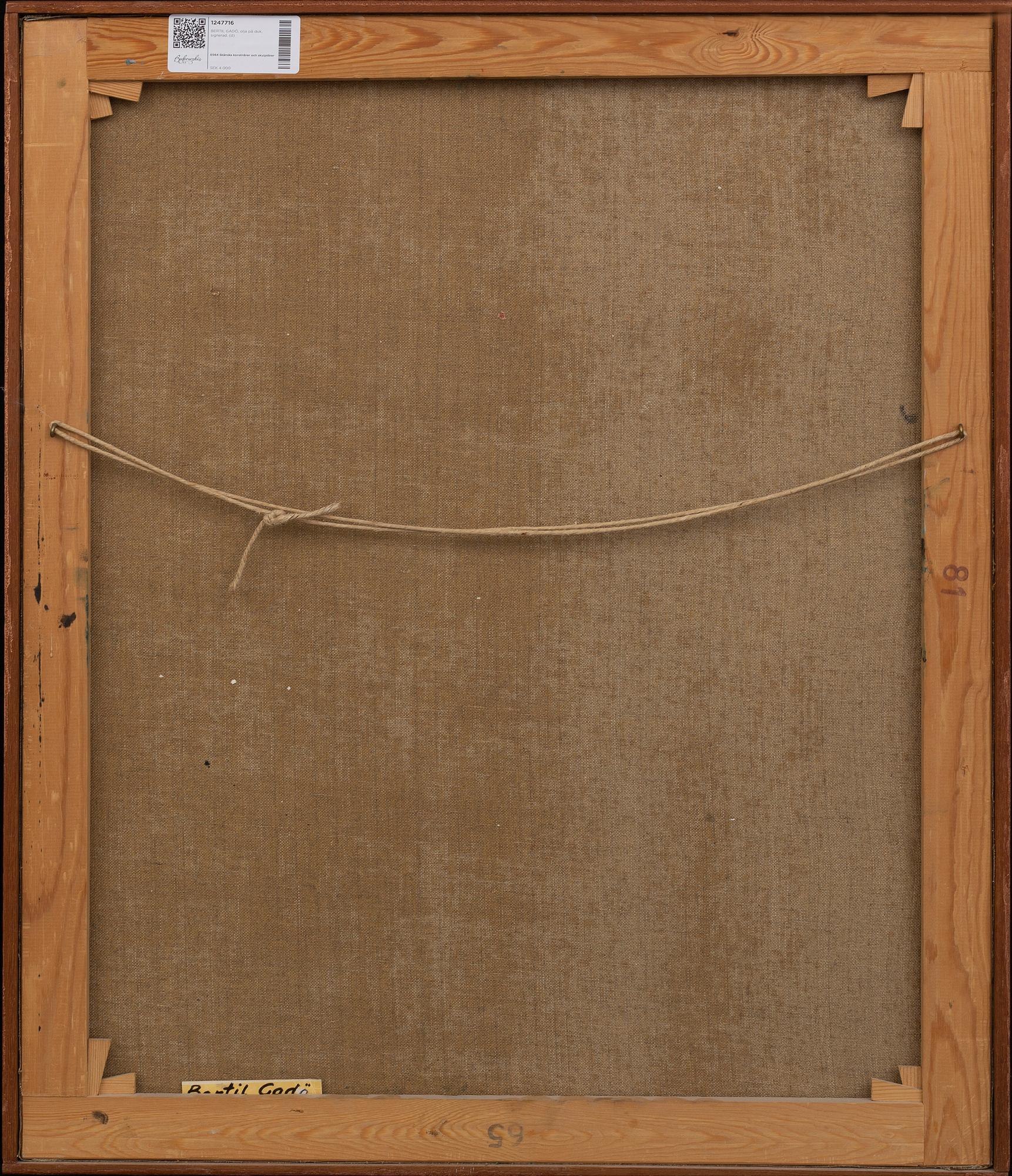 BERTIL GADÖ, a signed oil on canvas.