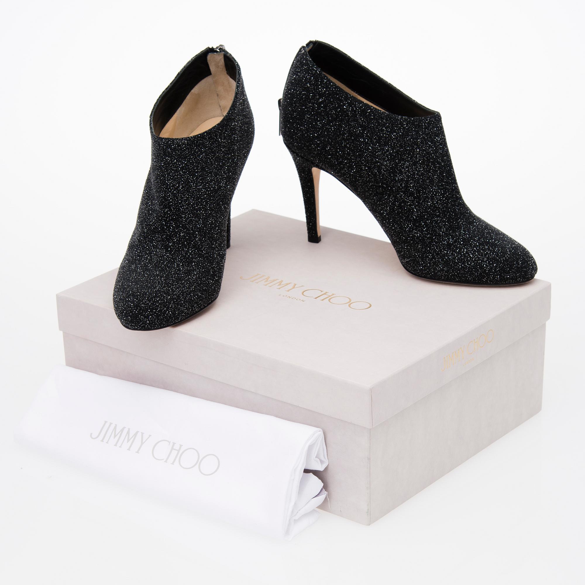 High Heel Glitter Ankle Boots, size 39.