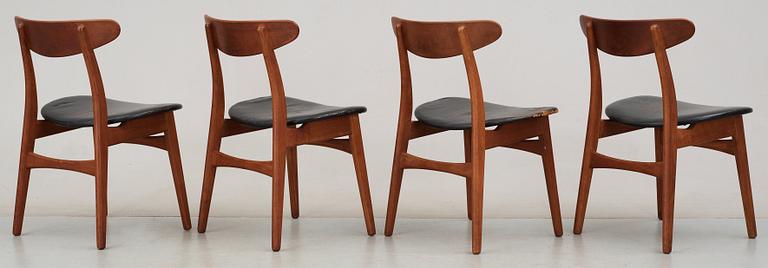HANS J WEGNER, stolar, 4 st "CH-30", Carl Hansen & Son, Danmark 1950-60-tal.
