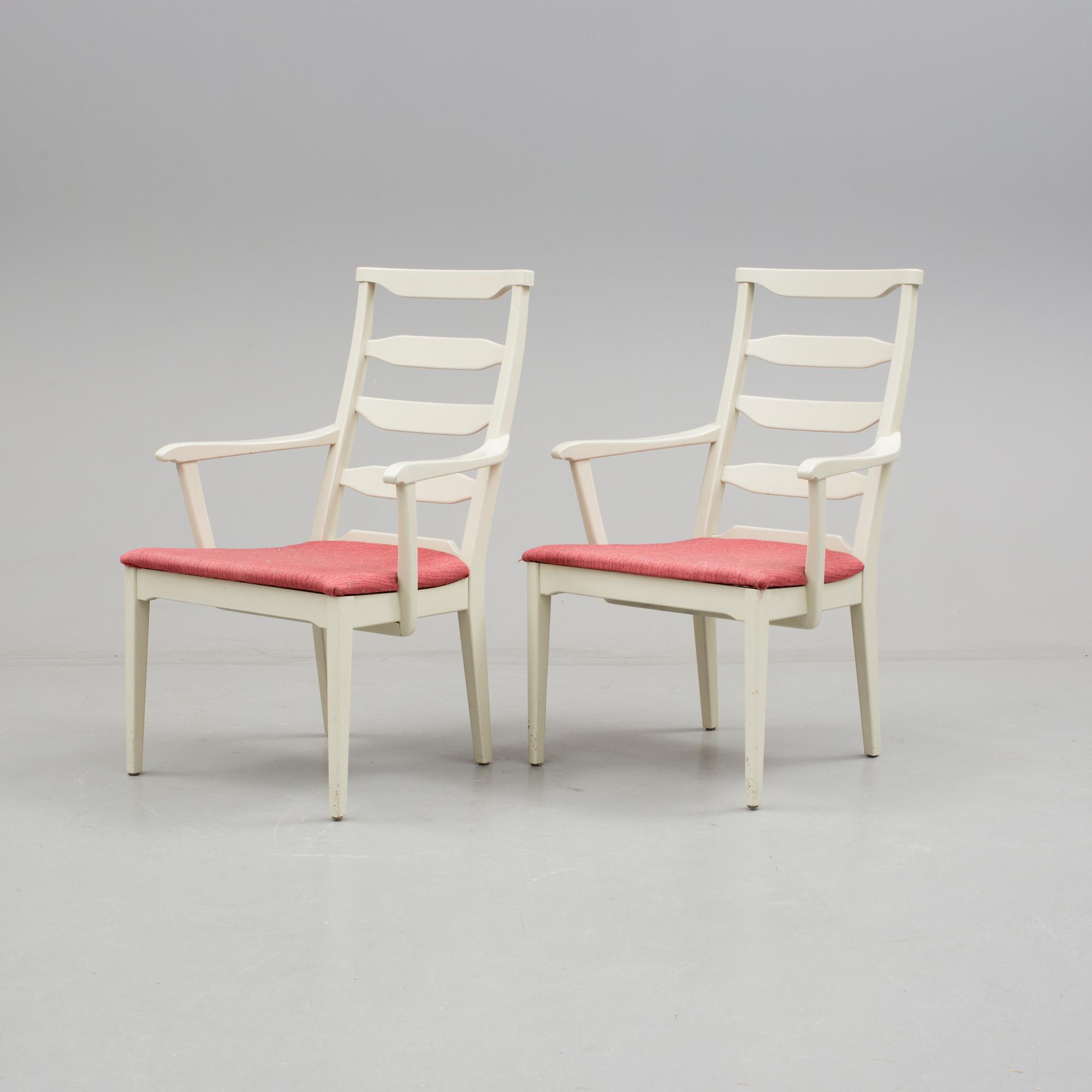 CARL MALMSTEN, karmstolar, ett par, 1900-talets andra hälft.