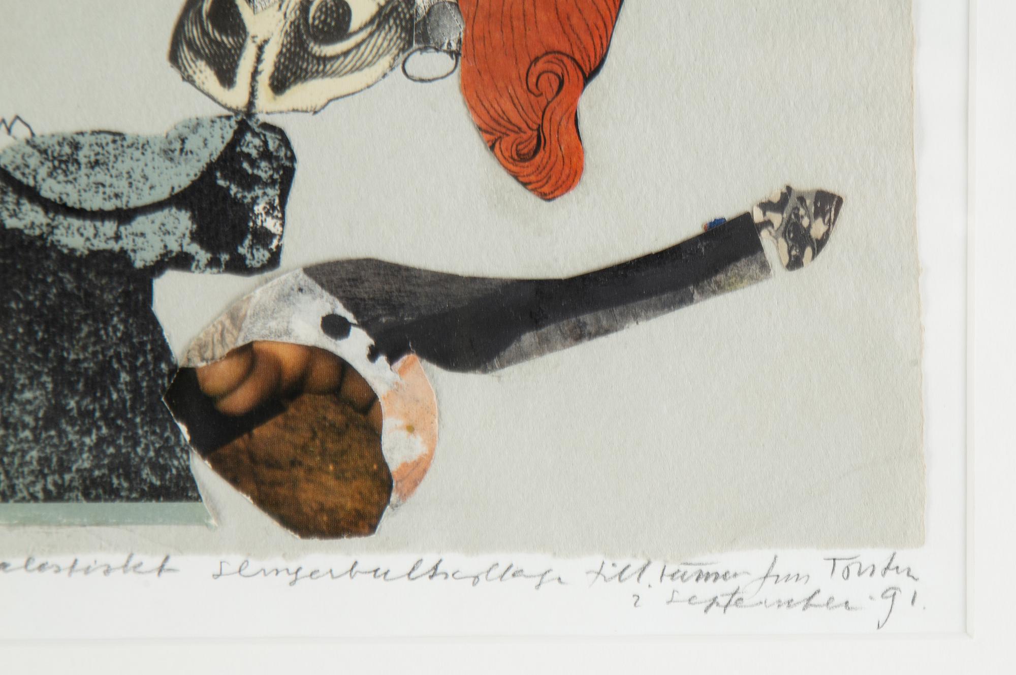 Ragnar von Holten, collage, signed and dated sep -91.
