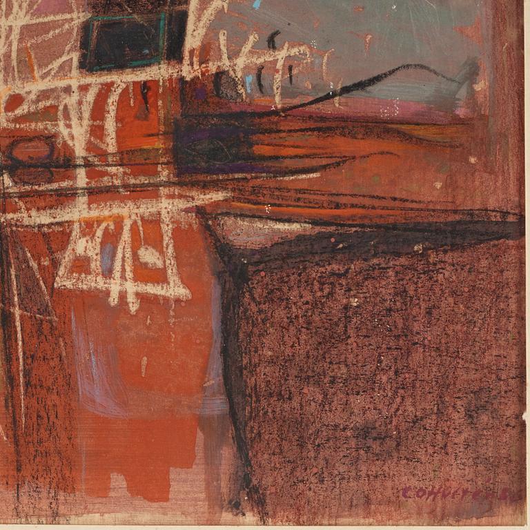CO Hultén, mixed media on paper, signed and dated -56.