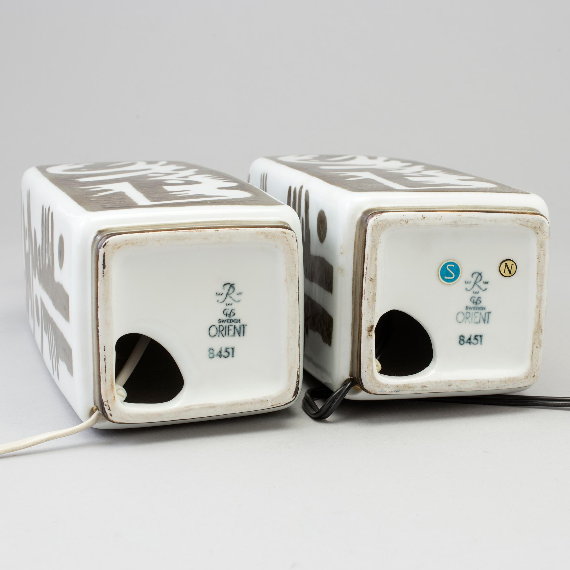 CARL-HARRY STÅLHANE, bordslampor, ett par, keramik, "Orient", Rörstrand.