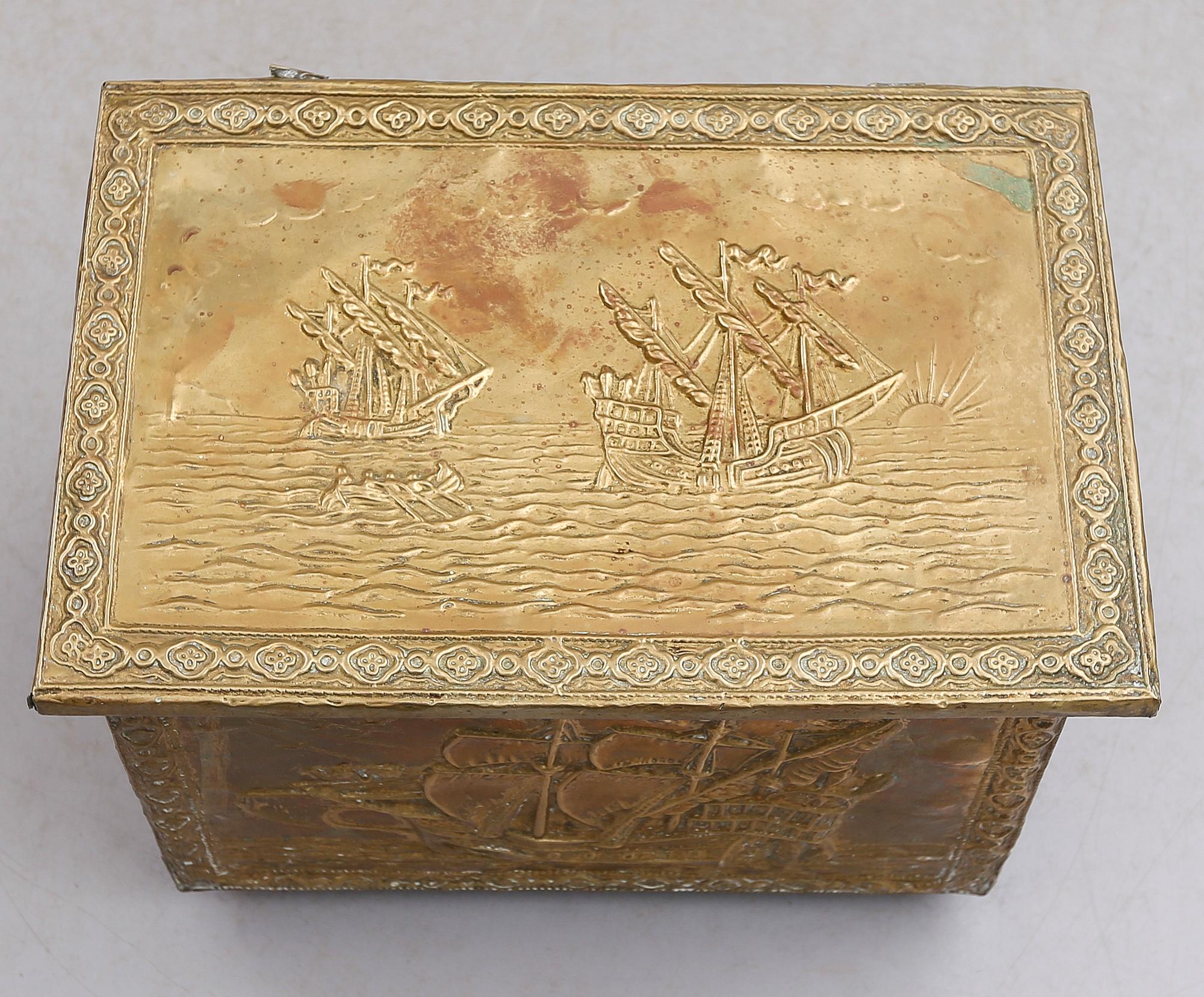 KOLBOX, mässing, England, 1900-talets första hälft.