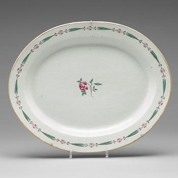 629. A rare famille rose serving dish, Qing dynasty, 18th Century.