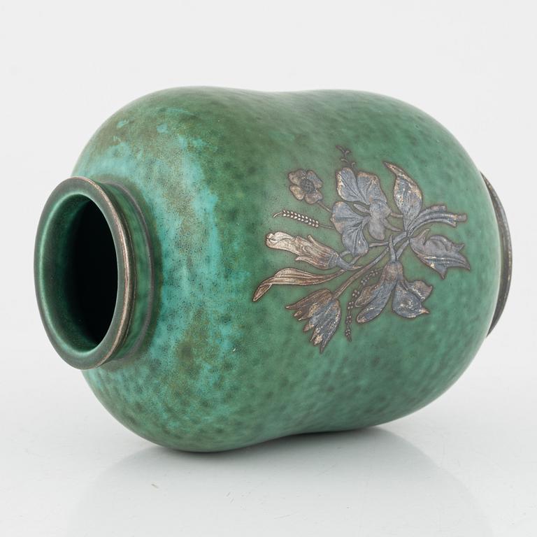 Wilhelm Kåge, an 'Argenta' stoneware vase, Gustavsberg, dated 1979.