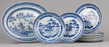 PARTI PORSLIN, 8 delar, Kina, 1800-1900-tal.