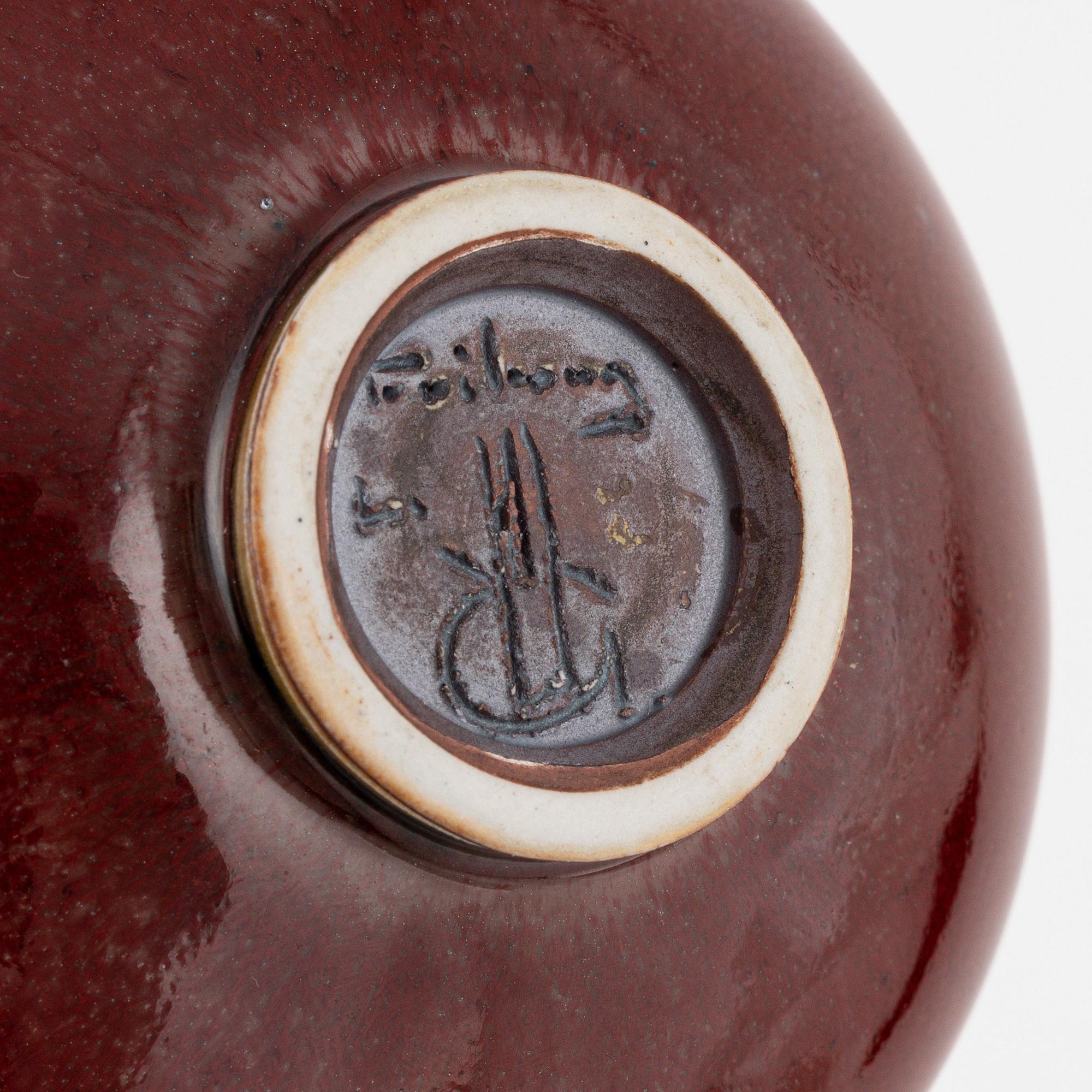 Berndt Friberg, a stoneware bowl and a vase, Gustavsbergs studio, 1967 and 1970.