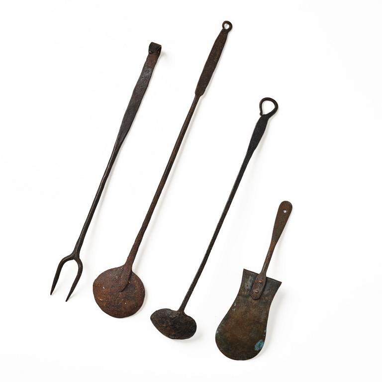 A set of four kitchen utensils, 18th/19th century.