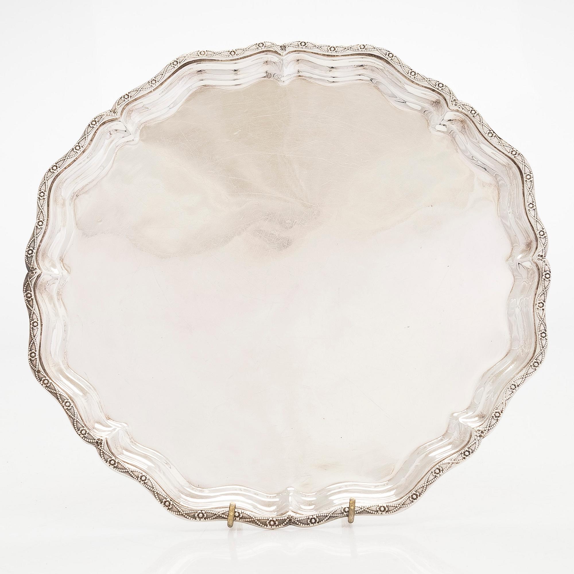 A silver tray, Egypt, latter half of the 20th century.