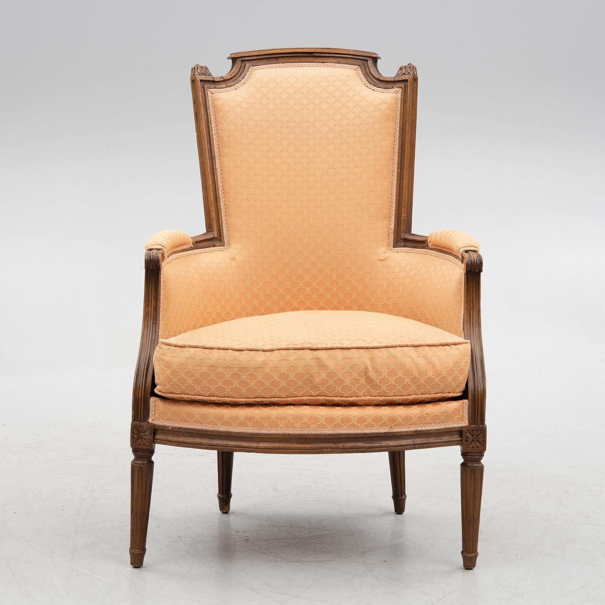 Bergère, Louis XVI, probably by Martin Jullien, master in Paris 1777.