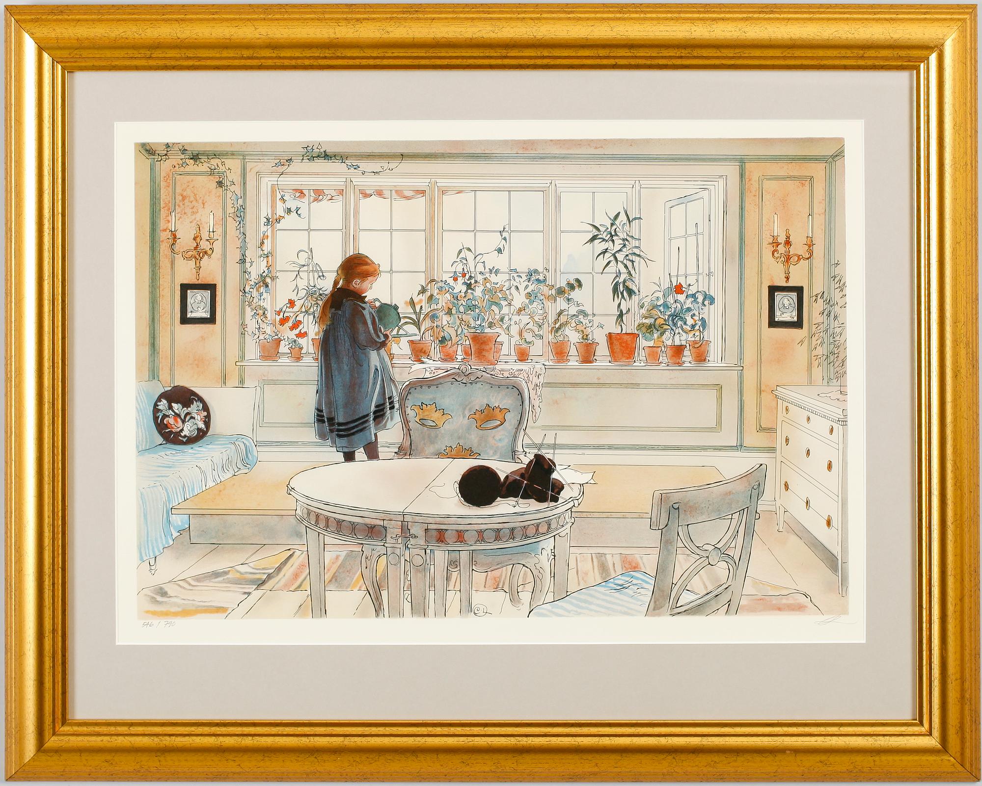 CARL LARSSON, efter, färglitografi, numrerad 546/790.