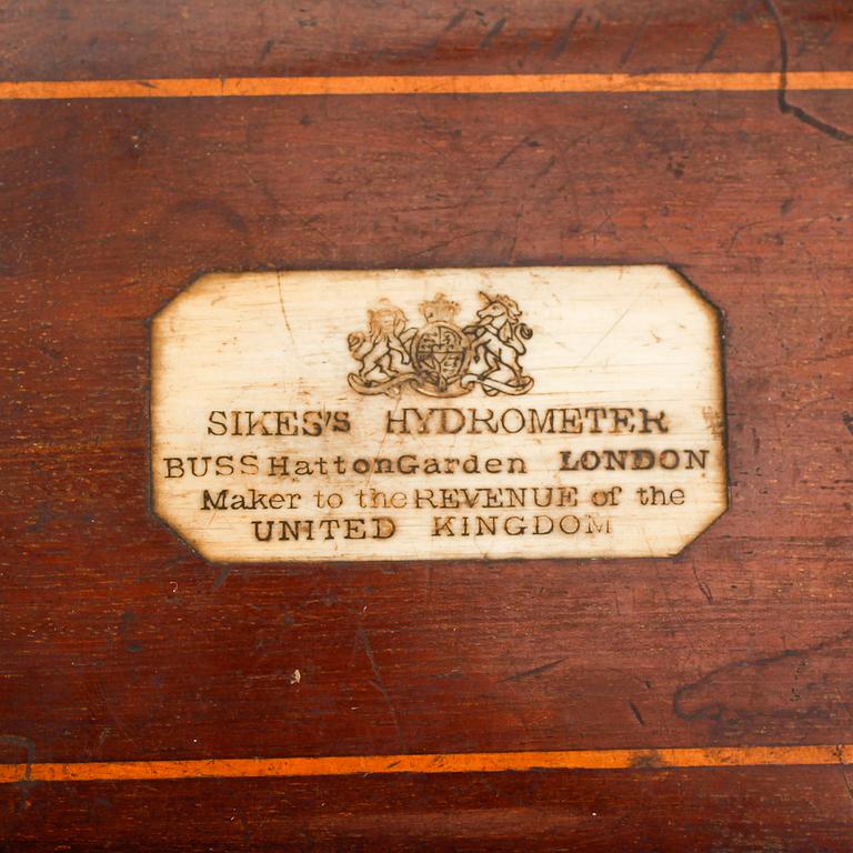 HYDROMETER, Sikes's Hydrometer, Buss, Hatton Garden, London, 1800-/1900-tal.