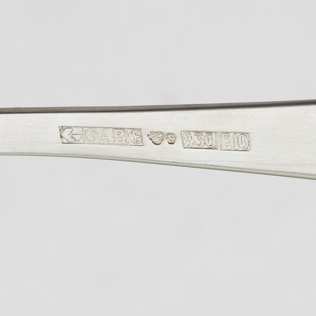 Jacob Ängman, Bestickuppsättning, 75 delar, silver, "Rosenholm", GAB, Eskilstuna, bl a 1978.