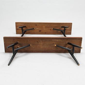 Ilmari Tapiovaara, 1960's 'Pirkka' dining table and benches for Laukaan Puu.