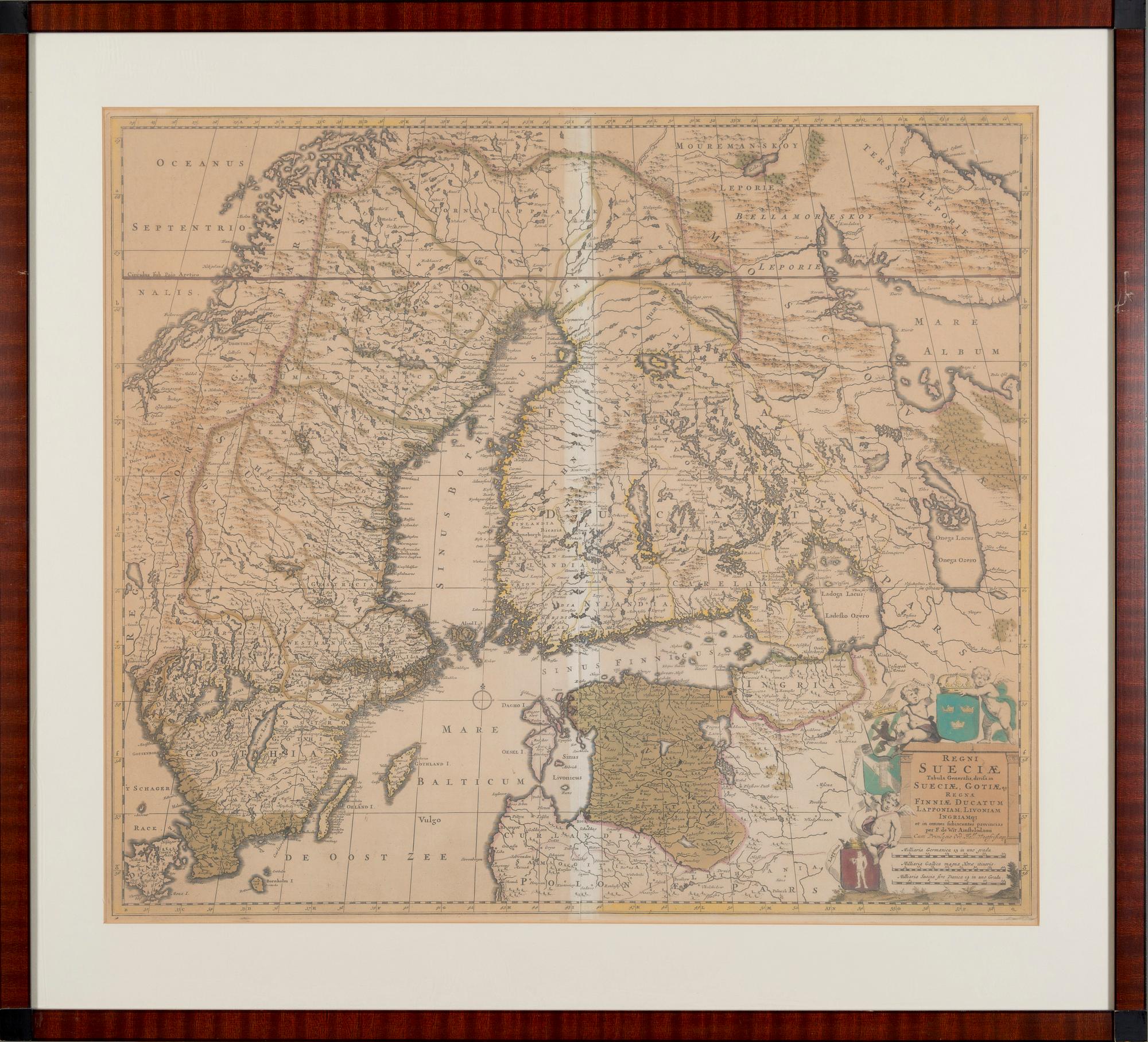 KARTTA, gravyyri, F. de Wit. Amstelodami, hänen mukaansa, 1700-luku.