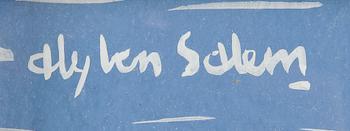 ALY BEN SALEM, blandteknik på papper, signerad.