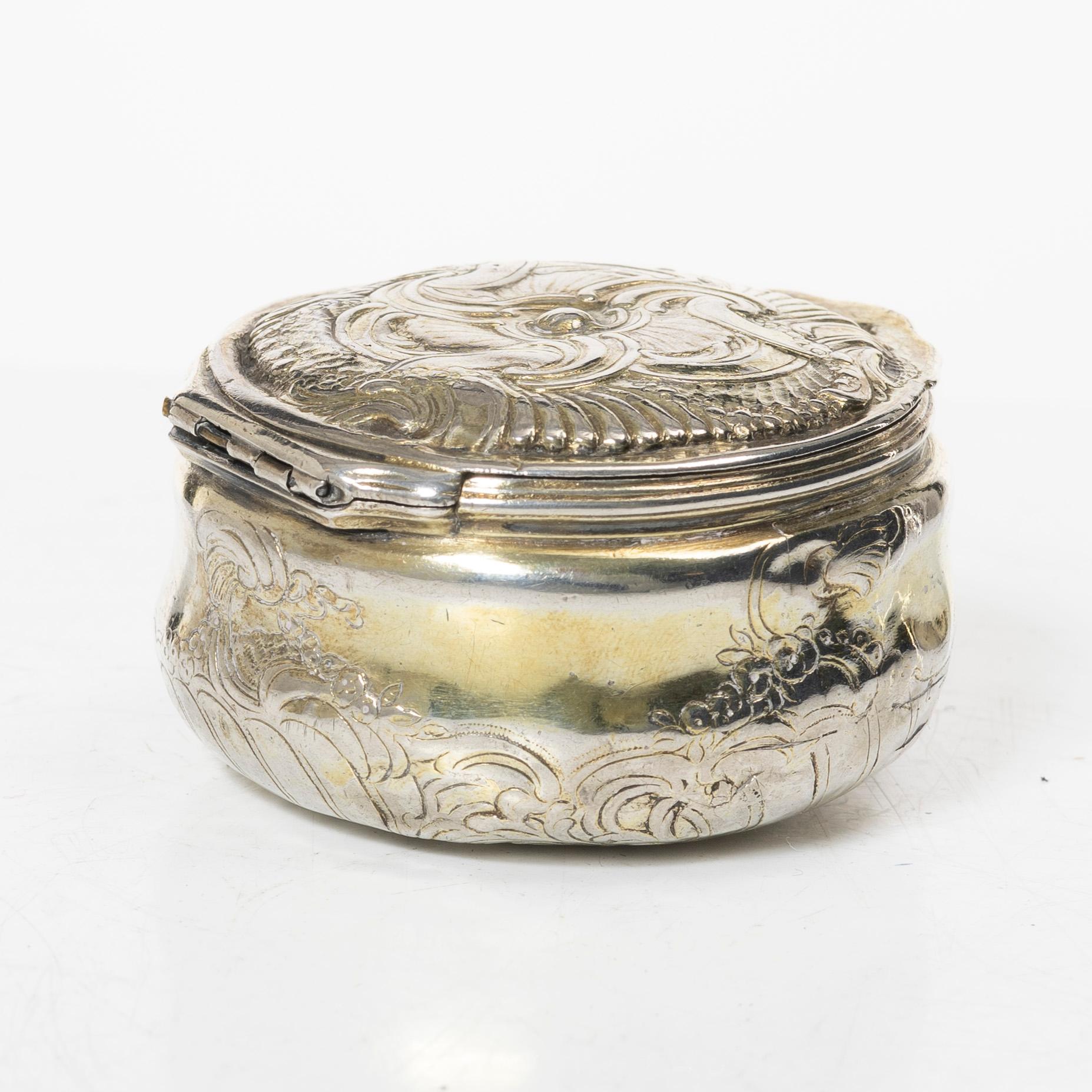 A silver gilt Rococo box, 18th century.