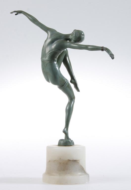 FIGURIN, zink, art deco, 1900-talets andra kvartal.