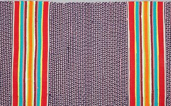 Jenny Mäkinen, A runner, "Jenny", a rag rug, ca 1120,5 x 71,5-74 cm, Finland the beginning of the 1970's.