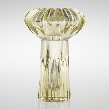 An Ulpukka (Water Lily) glass vase, signed Aimo Okkolin Riihimäen Lasi Oy. Early 1960s.