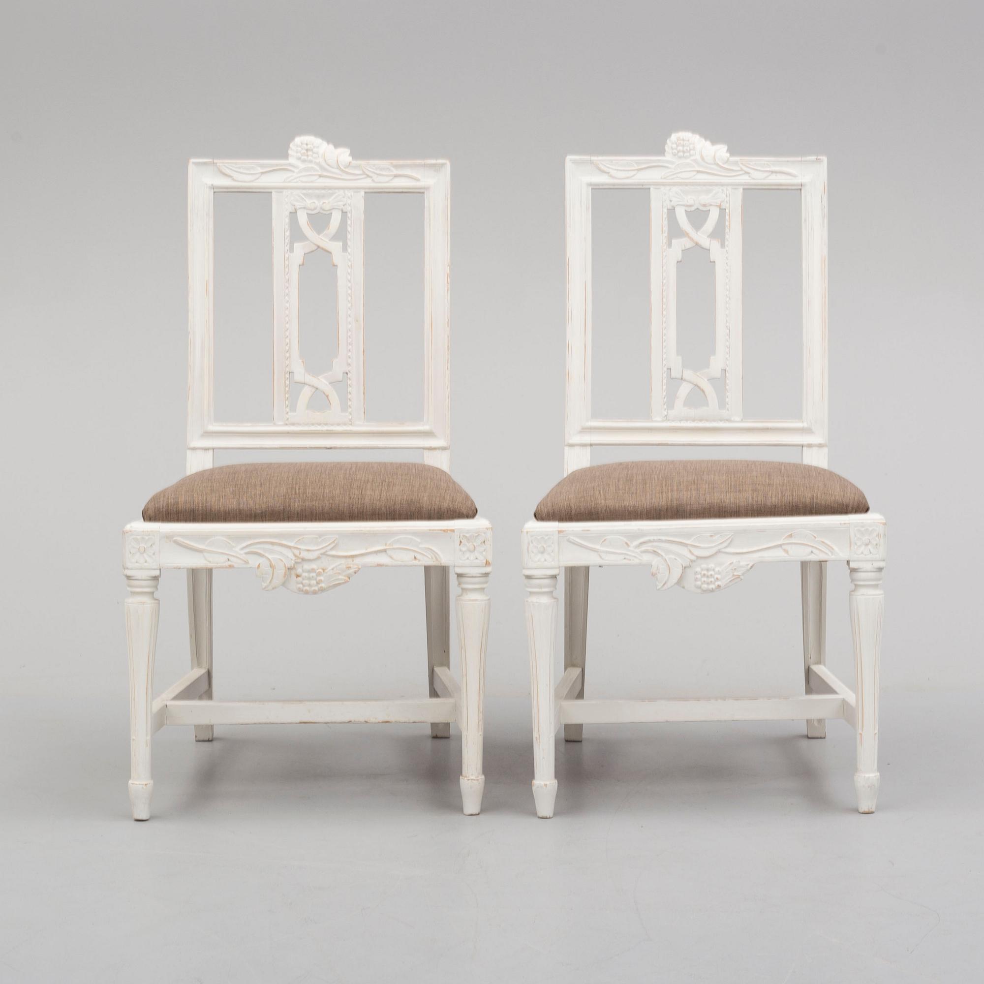 STOLAR, 6 stycken, gustaviansk stil, 1900-talets början.