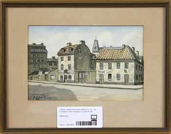 PARTI GRAFIK, 4 delar, F Lindström, 2 st, Artur Bengtsson samt Gustav Kronér, sign.