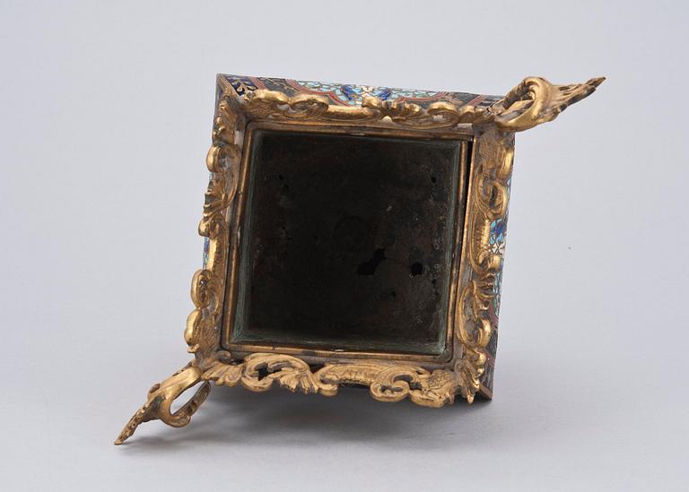 JARDINJÄR, förgylld brons samt emalj, 1800-talets slut.