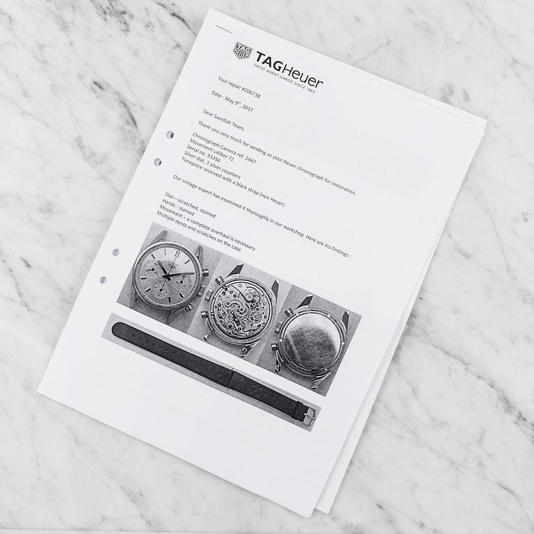 HEUER, Carrera (T SWISS), "Second Execution", chronograph, wristwatch, 36 mm,