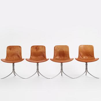 Poul Kjaerholm, a set of four "PK9" chairs, E. Kold Christensen, Denmark, 1960s.