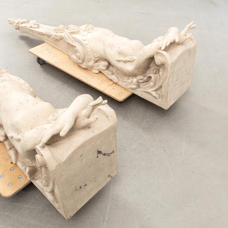 Pilasters a pair Antique style modern manufacture.