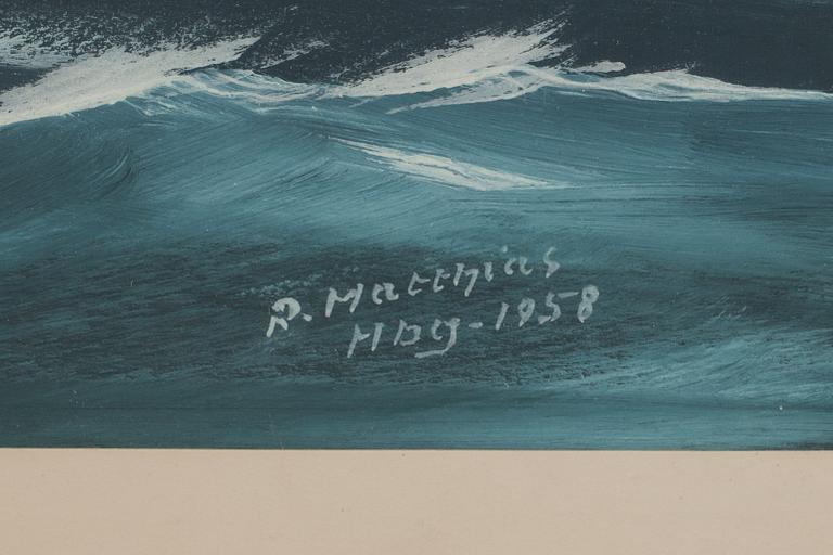 OKÄND KONSTNÄR, gouache, signerad R.Matthias och daterad- 1958.