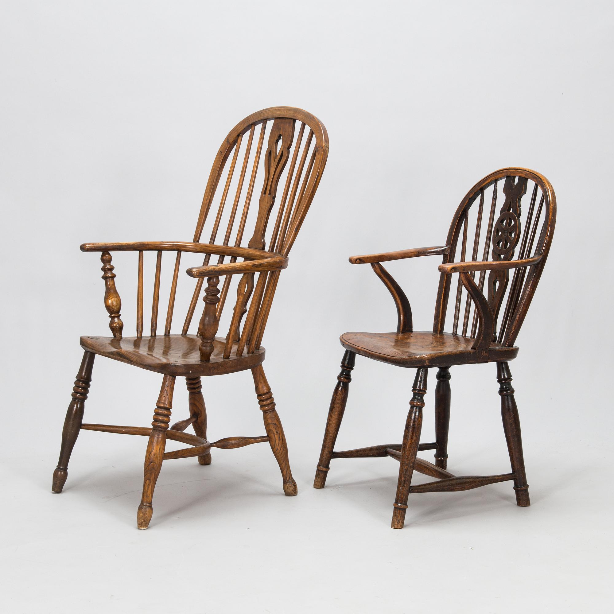 Four 'Windsor-chairs turn of 20th century.