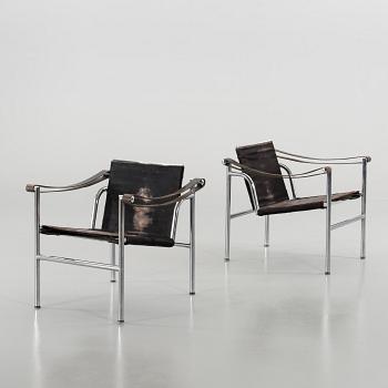 TWO LE CORBUSIER ARMCHAIRS "LC-1".