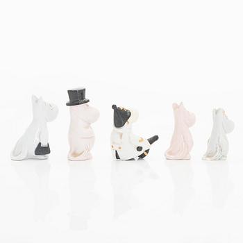 Leo Tykkyläinen, Muumi-figuriineja, 10 kpl, keramiikkaa, 1950-luku.