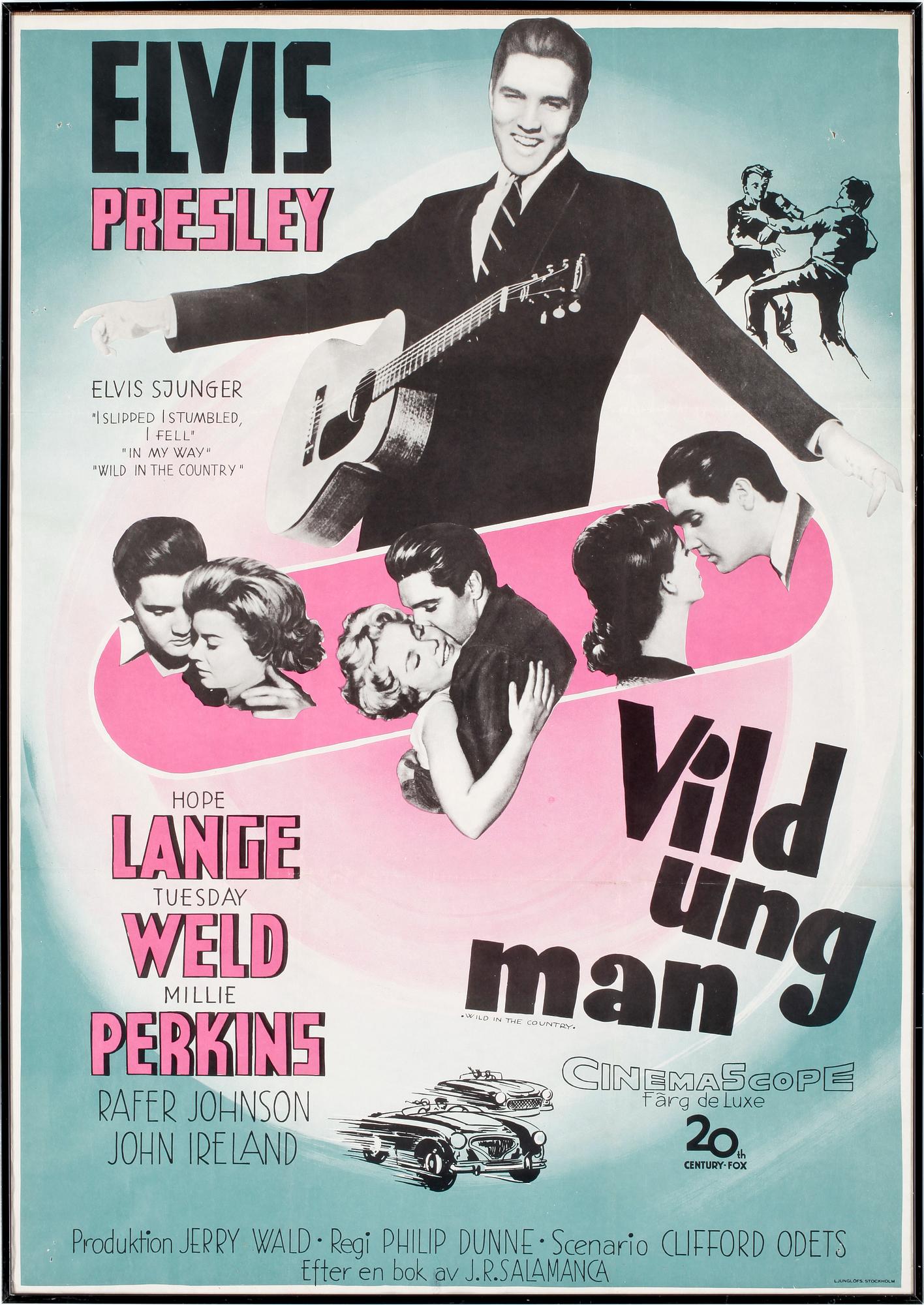 FILMAFFISCH, Elvis "Vild ung man", 1960-tal.