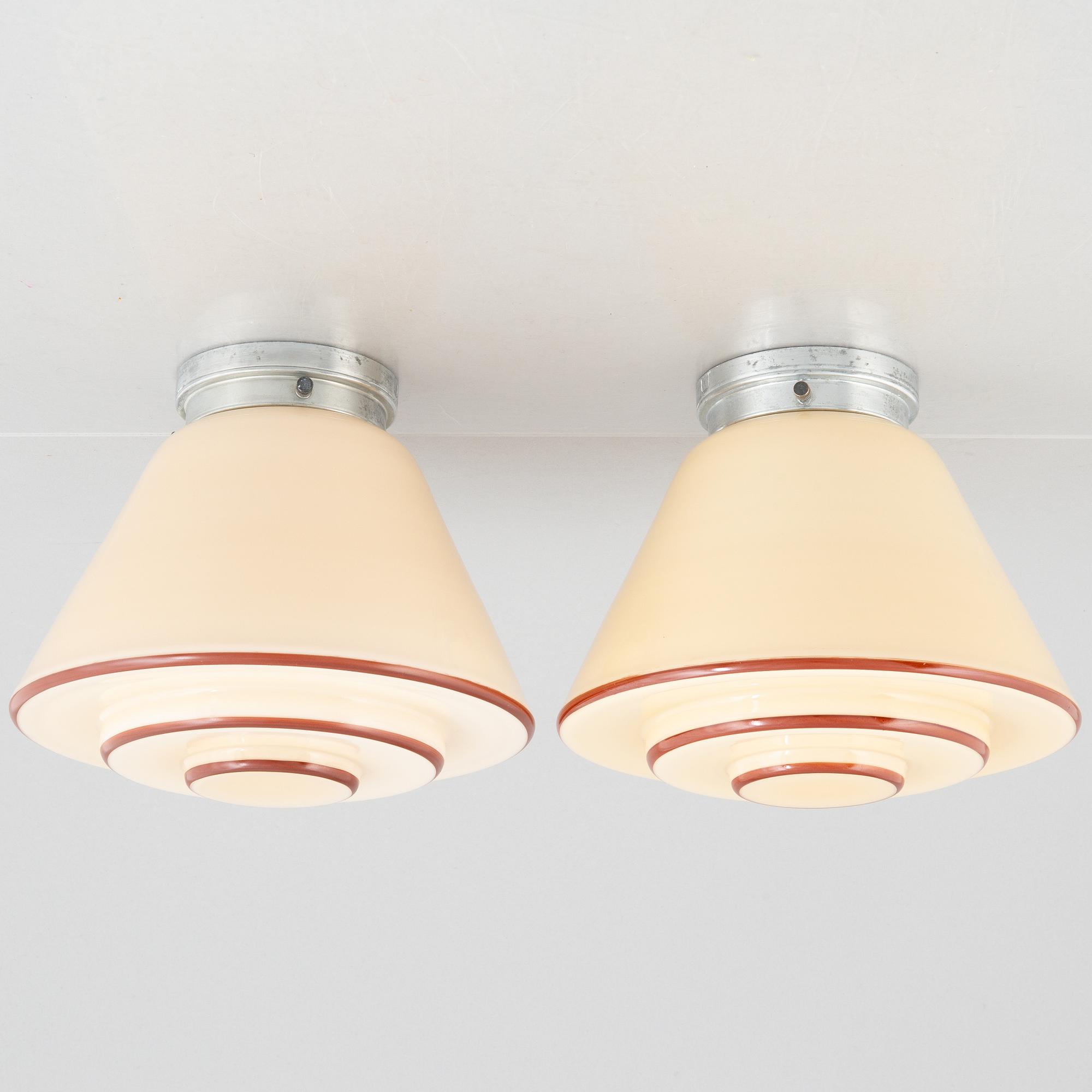 Cebe, a pair of ceiling lamps model "76924-1", Svalöv, 1930s/40s.