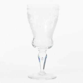 Vicke Lindstrand, rödvinsglas, 5 st, "Dalecarlia", Kosta Boda.