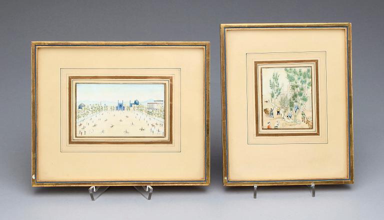 MINIATYRER, ett par, sannolikt Persien. 1800/1900-tal.