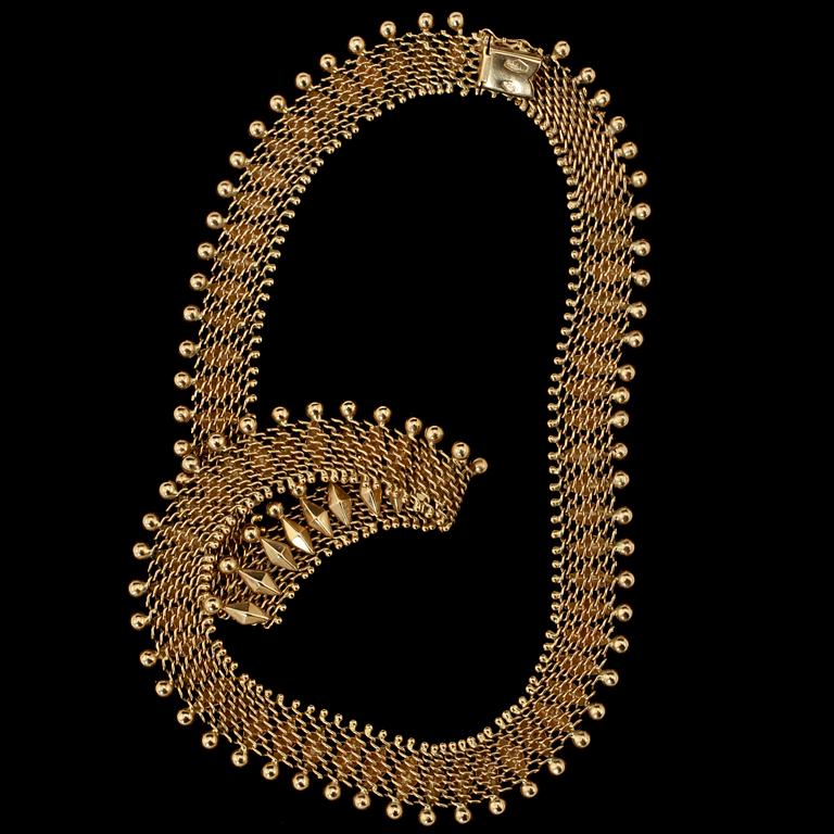 COLLIER, 18k guld, Italien, 1900-tal. Vikt 44 g.