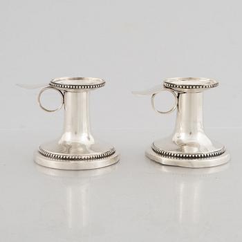 Gustaf Hamnqvist, ljusstakar, silver, Åmål 1794. Sengustavianska.