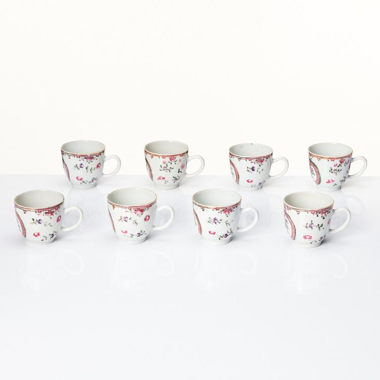 A famille rose tea service, Qing dynasty, Qianlong (1736-95). (18 pieces).