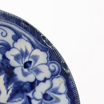 A 42 piece earthenware dinner service, 'Flora', Creil Montereau, France, late 19th Century.