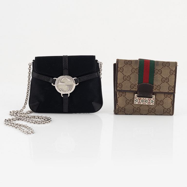 Gucci, aftonväska samt plånbok.