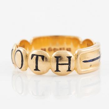 Pocket watch, H. Runsten Stockholm, lever escapement, including a ring in 18K gold.