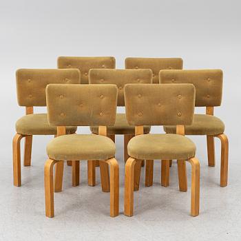 Alvar Aalto, Chairs, 7 pcs, model 62 for O.Y. Huonekalu- ja Rakennustyötehdas A.B. mid-20th century.