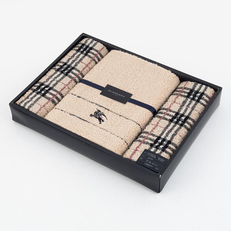 Burberry, towels, set of 3.