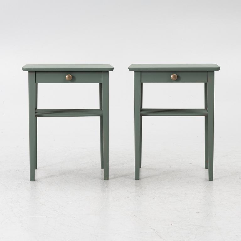 Bedside tables, a pair, mid-20th century.