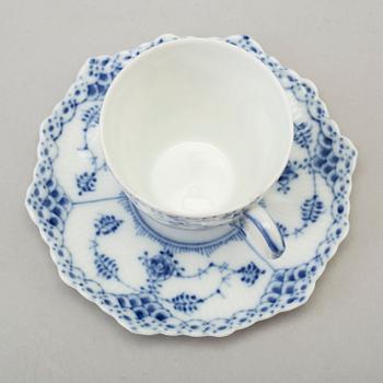 A 9 pieces porcelain table ware 'Musselmalet' from Royal Copenhagen, Denmark.