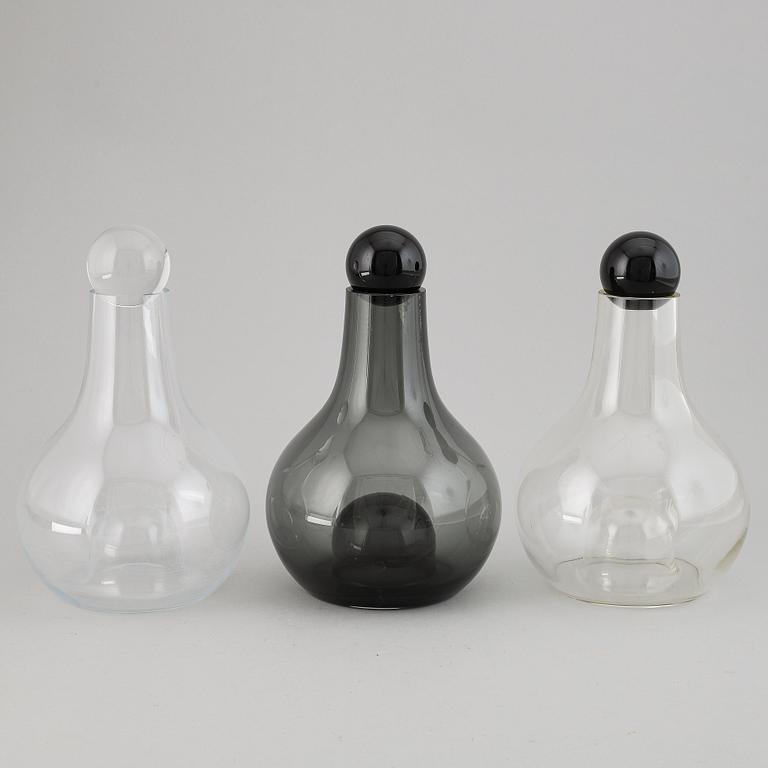 NINA JOBS, "Barbara" 3 decanters, unique examples Design House Stockholm 2008.